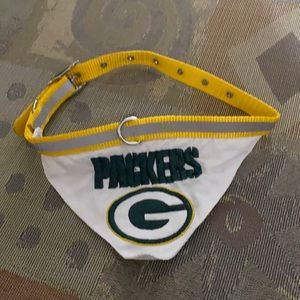 Packers nylon dog collar with embroidered bandana